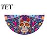 Colorful Cemetery Memorial Flag Day of The Dead Skull Bunting Banner, Marigold Print Fiesta Hanging Flag, Sugar Outdoor Yard Party Decor Floral