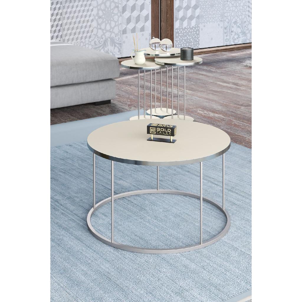 Coffee Table And Nesting Table Terra Silver White