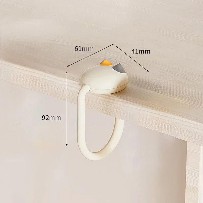 

Desk Bag Hanger Desk Organizing Portable Multifunctional Space Saving Cat Tail Hook For Home School Table Use Portable edge hook 1PC