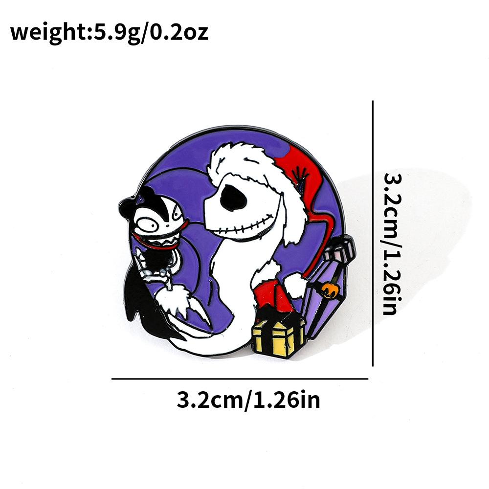 Мультяшная Креативная Личность Канун Рождества Ужасы Металлическая Значок Череп Джек Салли Собака Линлин Сплав Капельная Брошь