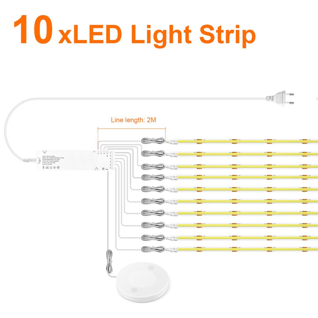 Penetrate Wood Panel Wireless Body Motion Sensor Switch 12V COB LED Strip Light DIY Wardrobe Shelves Pantry Display Cabinet Lamp