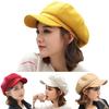 British Style Felt Solid Color Wide Brim Women Beret Winter Warm Peaked Cap Hat