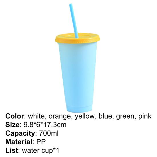 700 ml-es szalmapalack Környezetbarát fix gyűrűs kivitelű PP színváltós vízpohár Home