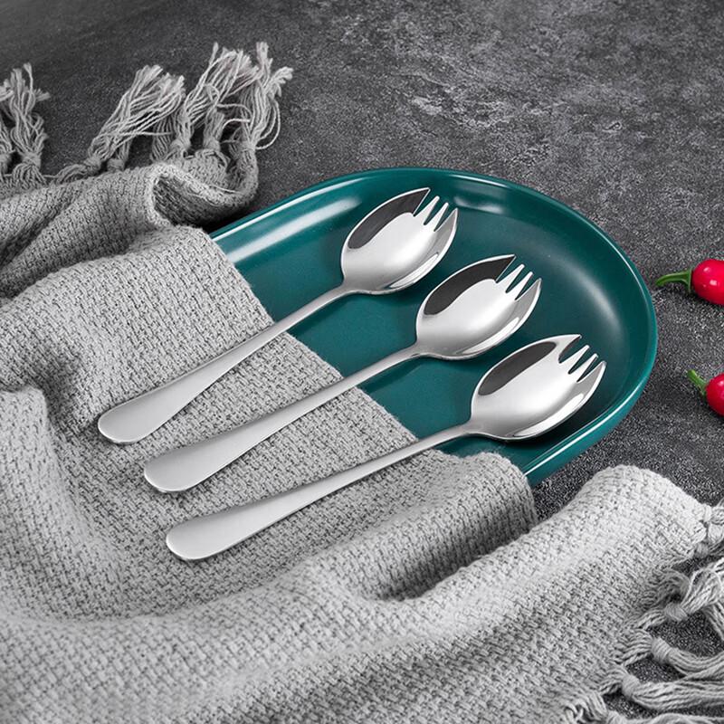 Stainless Steel Dual-Head Fork Spoon Set