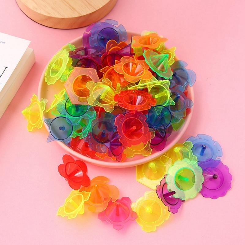 50Pcs Colorful Transparent Mini Gyro Toy Suitable Kids Party Birthday Gift Pinata Filler Classroom Kindergarten Prize Gift Pack