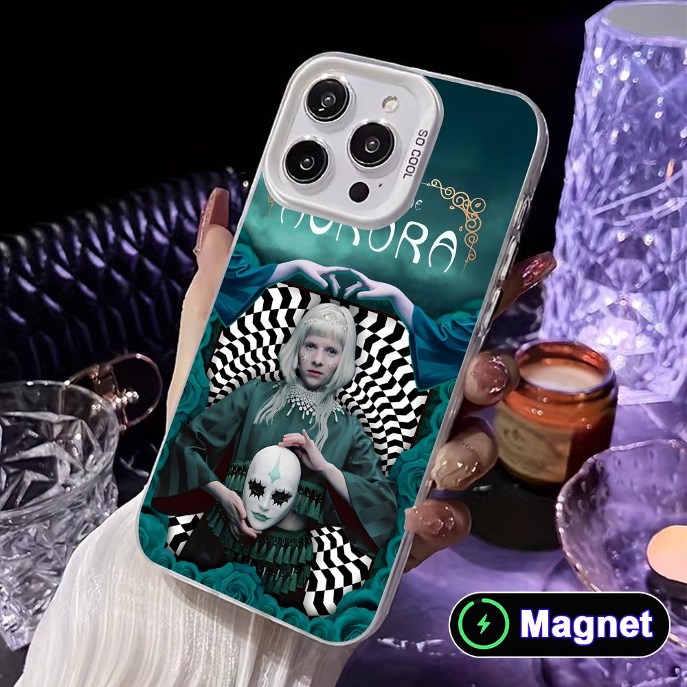 Aurora Aksnes White Translucent MagSafe Mobile Phone Case for iPhone 17 16 15 14 13 12 11 X XR XS Air Pro Max Plus Cover