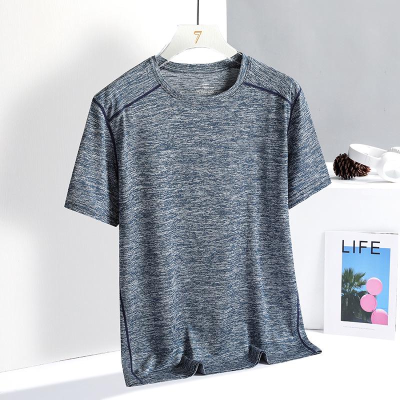 Herren Sommer Quick-Dry Kationisches T-Shirt - Trendiges, Atmungsaktives, Halbarm Fitness Top in Großen Größen 6XL hellblaue