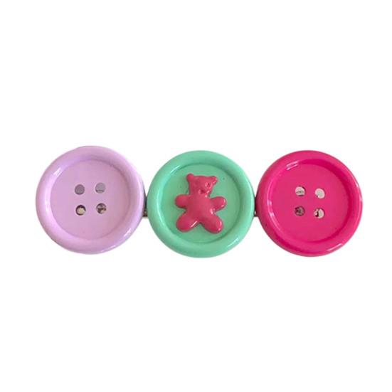 

Girl Hairpin Contrasting Color Design Button Shape Hair Clip Non-irritating Side Bang Hair Pin Hair Accessory червоний