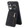 For Samsung Galaxy S25 Edge Case Zipper RFID Blocking Retro Leather+TPU Phone Cover with Kickstand