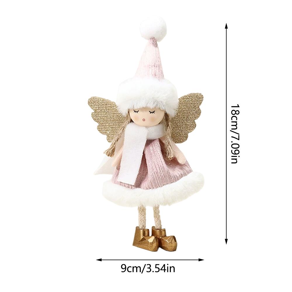 New Christmas Decorations Cute Doll Plush Angel Pendant Ornaments for Christmas Tree Home Party Holiday Hanging Xmas Decor