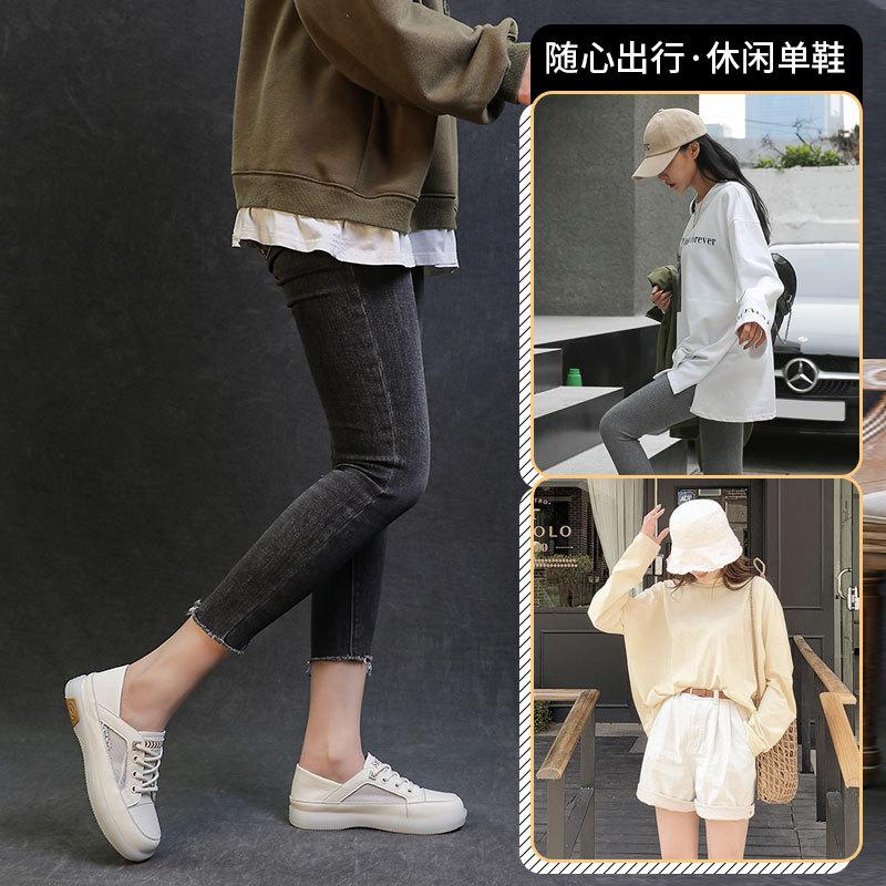 2025 new women's shoes leather little white shoes spring and summer casual shoes children soft sole soft surface breathable mesh shoes