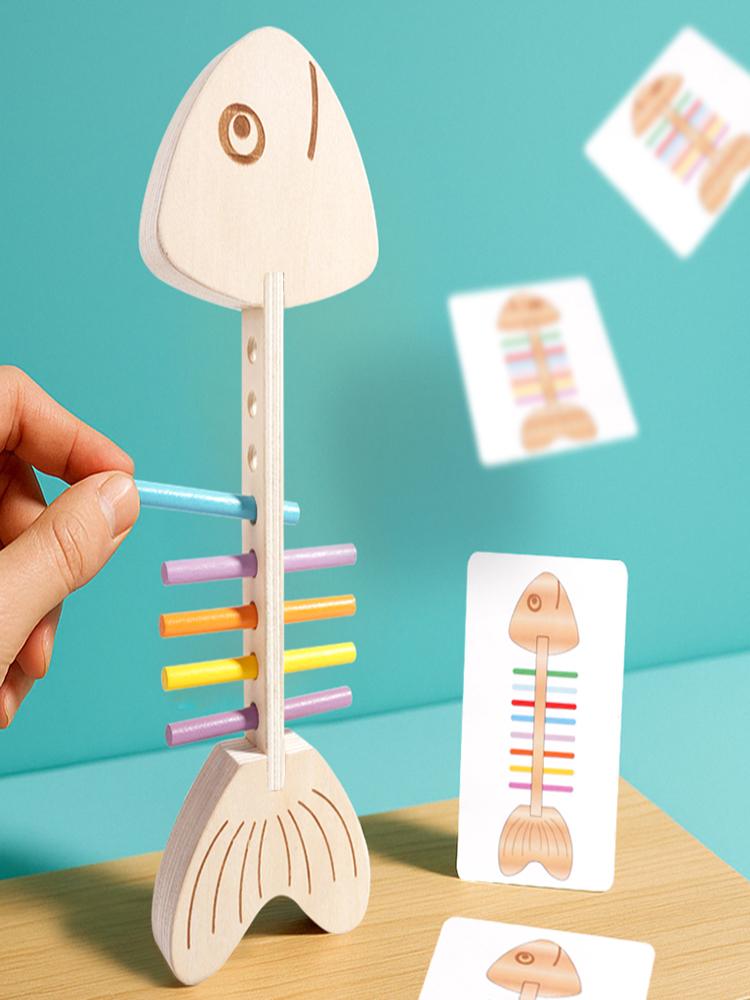 Montessori Color Matching Sensory Toys Wooden Balance Stick Fine Training Game Puzzle Toy For Boys Girls Birthday Christmas Gift