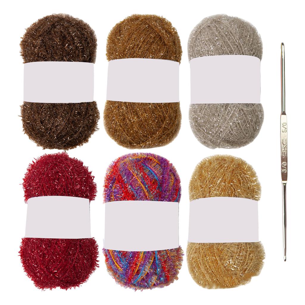 Colored Scrubby Yarn for Dishcloths Washcloths Crocheting Sparkling Polyester Yarn 1.76oz196 Yards Each for Knitting