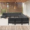 Day and Night - Day and Night Garden Furniture 12 Pieces with Black Pine Wood Cushions