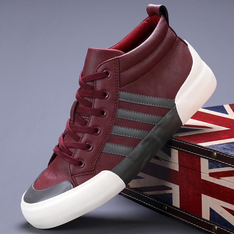 Spring New Men's Shoes Fashionable Casual Men's Leather Shoes Comfortable Elastic Belt Men's Shoes