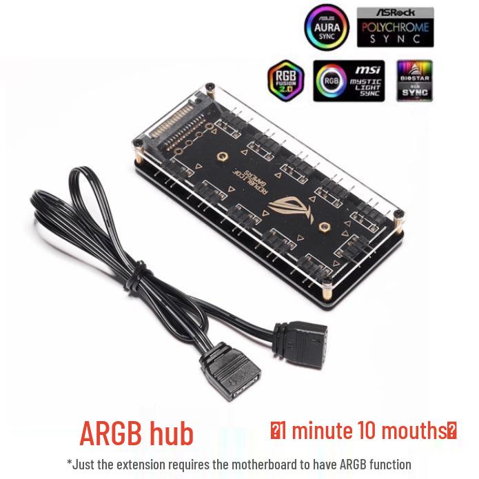 5v3 ARGB Fan Controller with Remote & Sync Hub for PC Cases