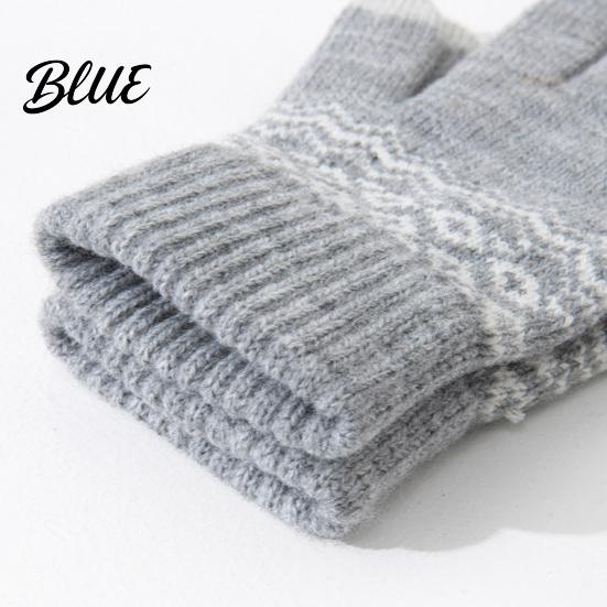 Wind Resistant Thermal Gloves for Outdoor Activities Knit Gloves Thickened Velvet Lining And Elastic Ribbed Cuffs Sports Skiing Extreme Cold