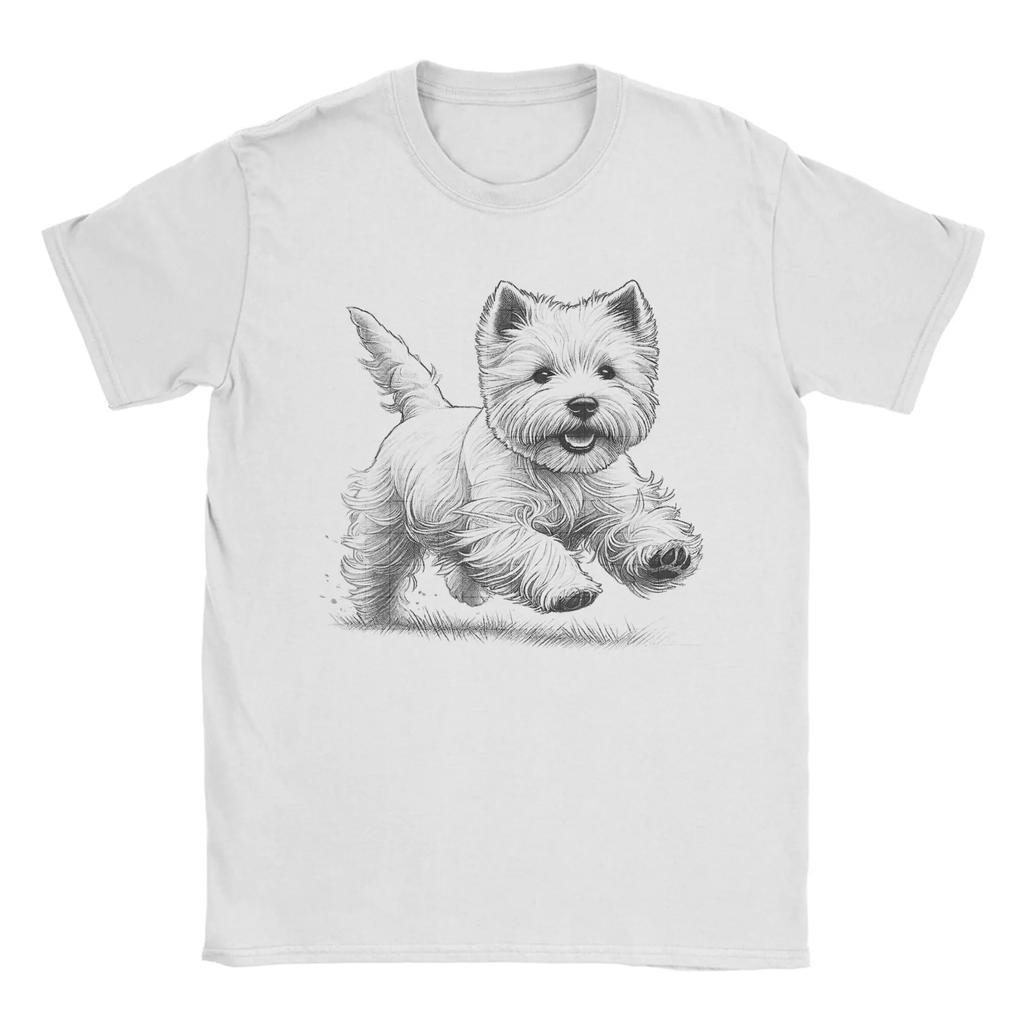West Highland White Terrier Westie Dog Running T Shirt Summer Harajuku Tshirts Unisexs Plus Size 5xl Tees Short Sleeve Tops