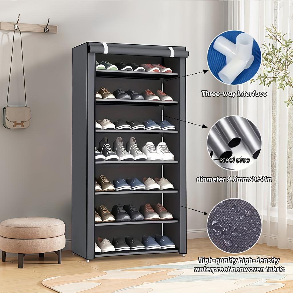 6/8/10-Layer Multifunctional Shoe Organizer - Simple Shoe Rack, Household Dust-proof Storage Shoe Cabinet, Indoor Simple Shoe Cabinet