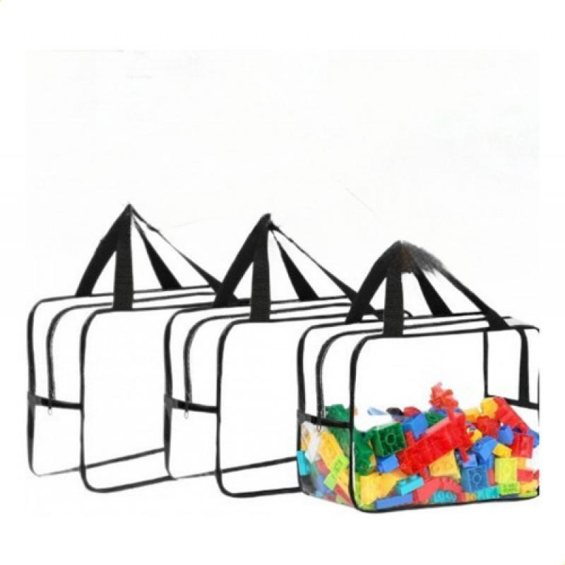 3Pcs Waterproof Transparent PVC Storage Bag Beach Toy Bag Puzzle Building Block Organizer Clear Bag Multi-Purpose Storage