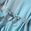 Modisches blaues Kleid für Mädchen: Elegantes Langarmkleid für Kinder Frühling und Sommer