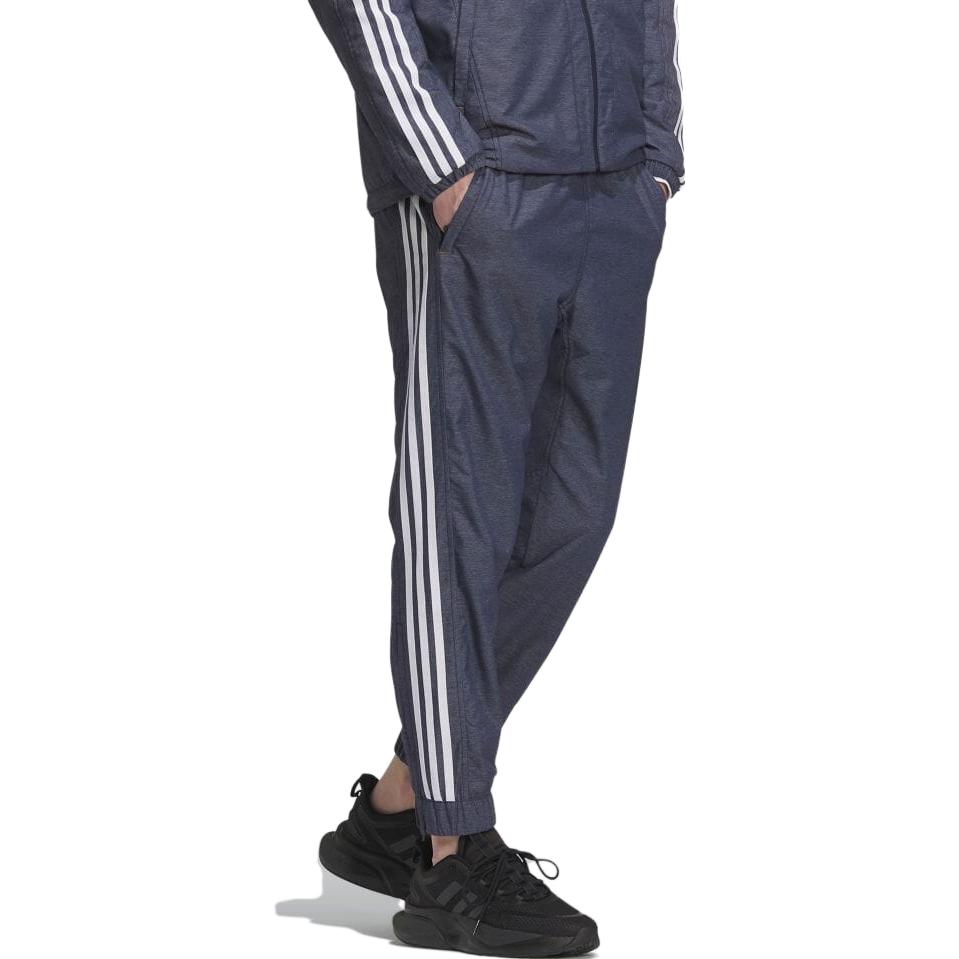Adidas Logo Retro Sports Printed Striped Knitted Pants Men Pants Blue IK7351