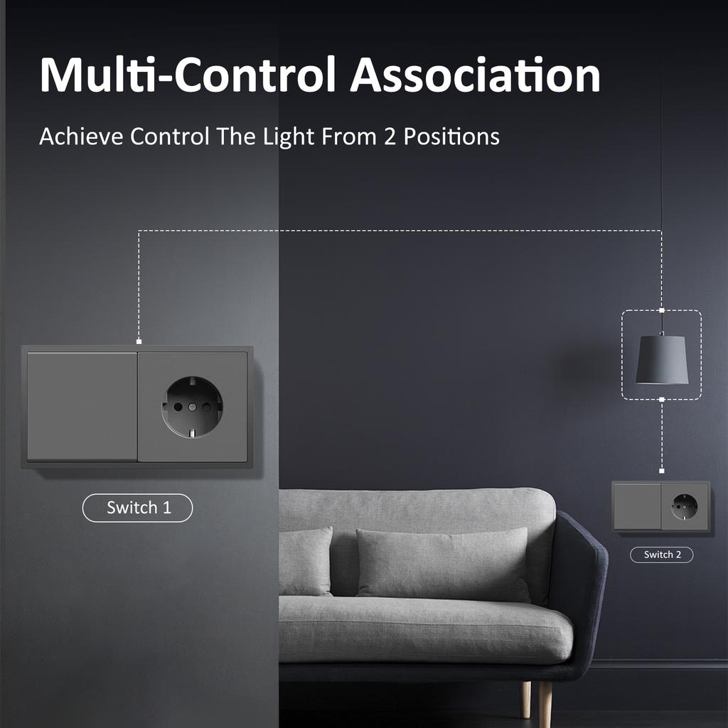 BSEED Interruptores de Luz de Botão Grande 1/2 Grupos 1/2 Vias Mais Tomadas de Parede Tipo-c USB Carregamento Rápido Estruturas de Plástico Padrão UE