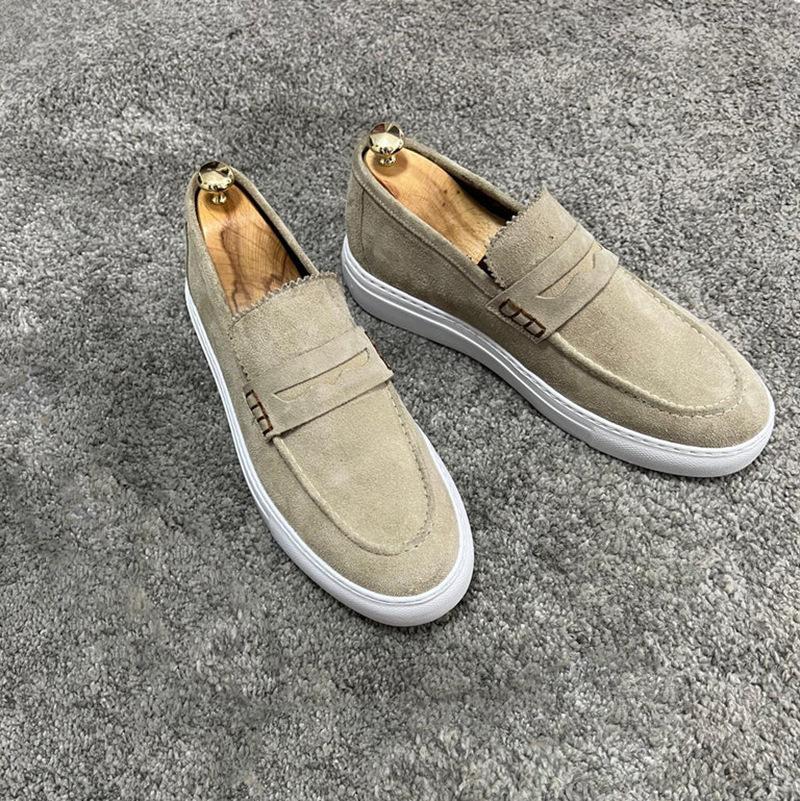 Fashion Business Men's Suede Leather Casual Shoes Autumn New Comfortable Flats Shoes Loafers Classic Men Platform Walking Footwear 38-48