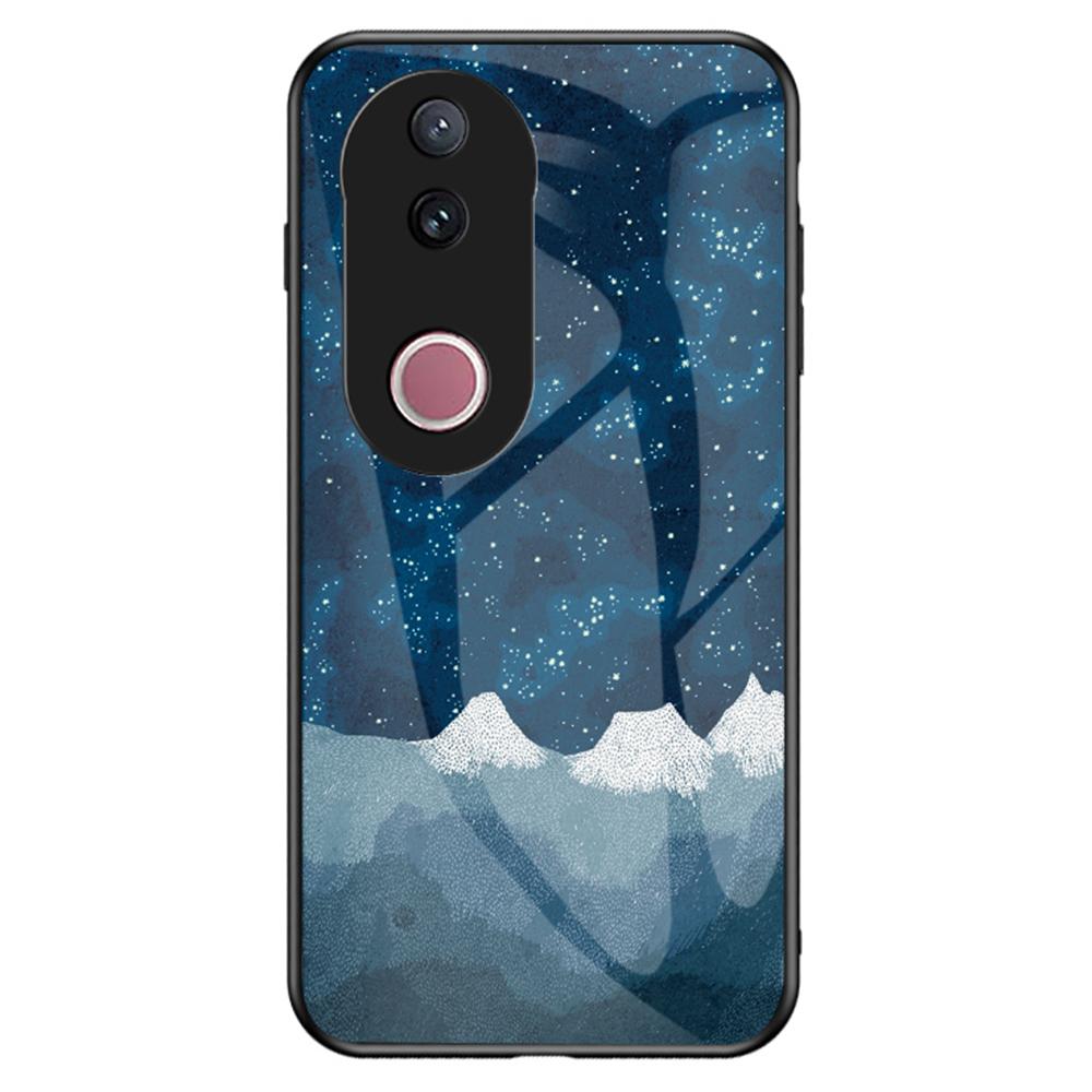 For vivo V50 5G Case Starry Sky Pattern Tempered Glass Phone Cover