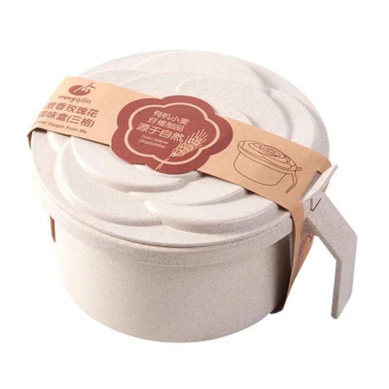 

1 Pcs Creative Rose Shape Four Grid Spice Jar Seasoning Box Kitchen Spice Storage Box Salt Pepper Cumin Powder Container бежевый