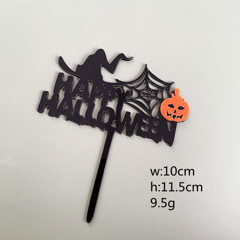 Halloween Acrylic Cake Topper Pumpkin Letter Insert Double Layer Party Decor