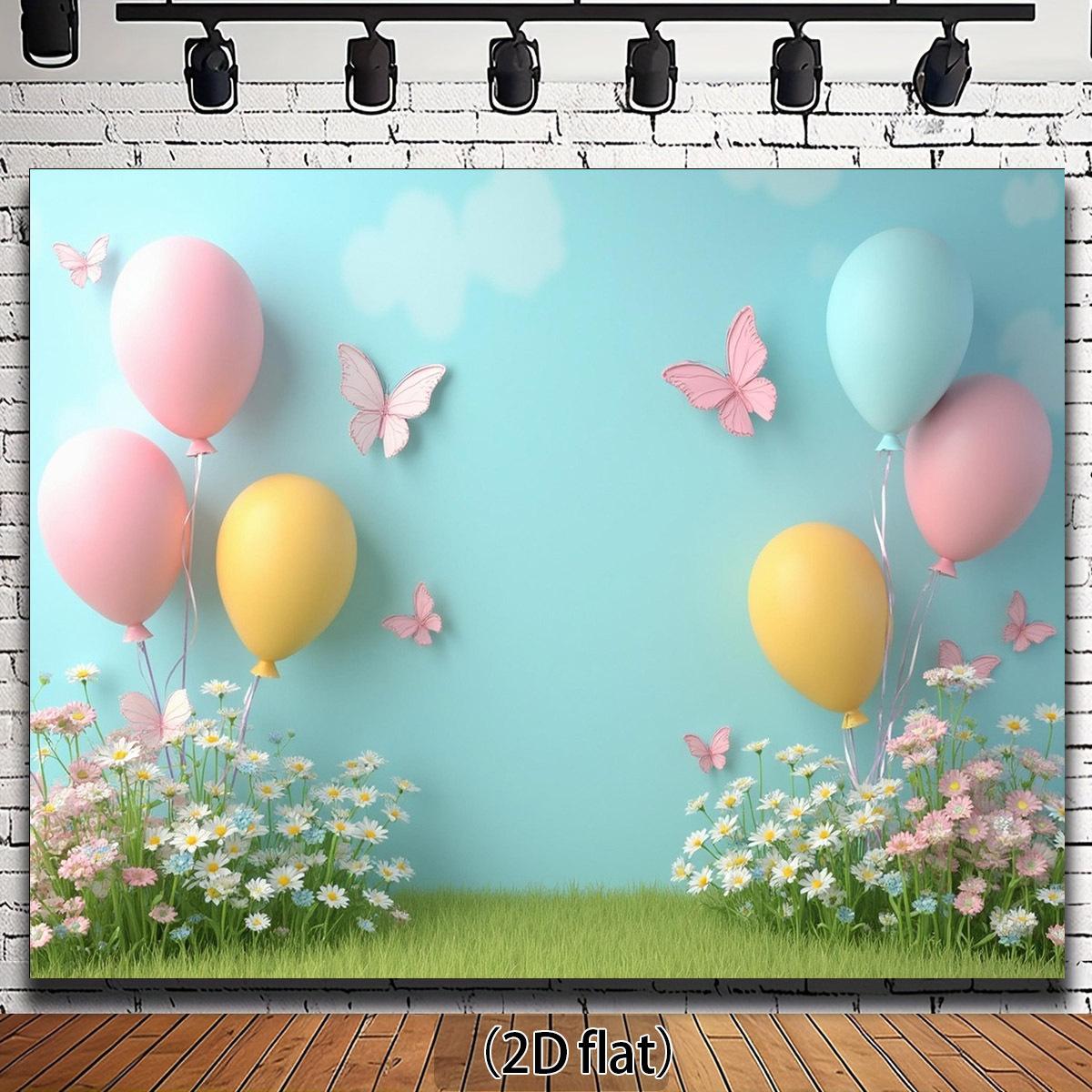 2D plane design 2D plane banner design banner with elements of balloons butterflies and flowers 100x150cm