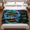 Tree of Life Theme Soft Blanket Personalized Custom Name Text Print Warm Blanket Home Sofa Bedroom Decor