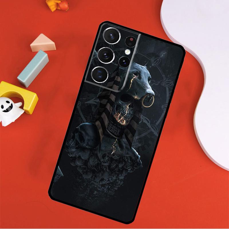 Egypt Nefertiti Anubis Ankh Phone Case For Samsung Galaxy S25 Ultra S9 S10 S20 S21 FE S22 S23 S24 Plus S24 Ultra Cover