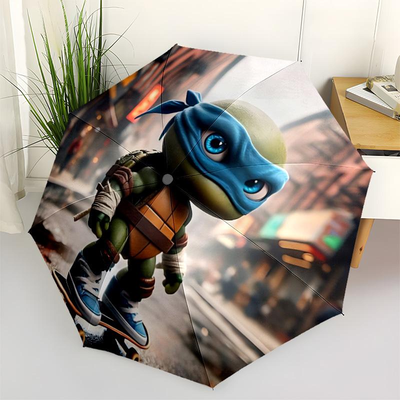 

1pc Skateboard Turtle Automatic Open/Close Umbrella - Compact Travel Umbrella with 8-Rib Durable Frame, Lightweight & Portable for Commuting, Fashiona