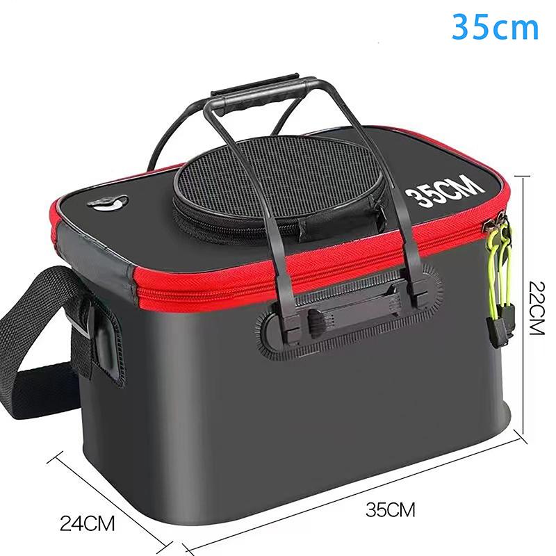 Fishing Bucket Folding Living Fish Bucket Multi Functional Portable Fishing Bucket Fish Box EVA Thickened Backpack Fishing Box