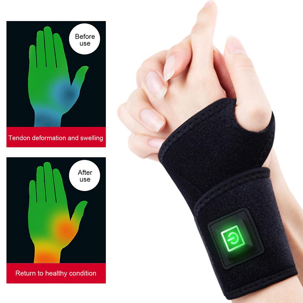 Electric Wrist Heating Pad Pain Relief Wrist Warmer Support Wristband 3 Level Temperature for Injury Rheumatism Tendonitis