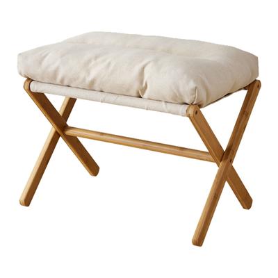 Foot Stool Foldable X Leg Modern Multifunctional Foot Rest with Soft Cushion for Living Room