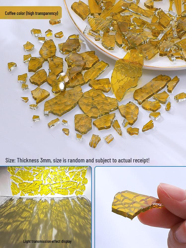 DIY Irregular Colored Tempered Glass Mosaic Candle Holder Coaster Lantern