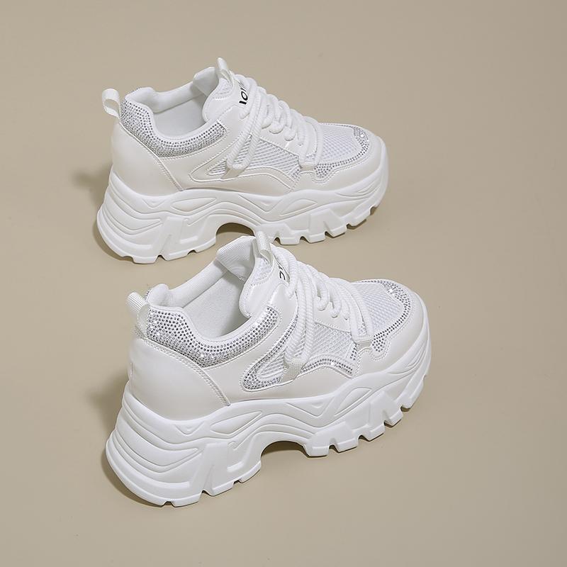 Fashion Little Dad Shoes Women 025 Summer New Mesh Breathable Platform Heightened Casual Sports Shoes Versatile and Light