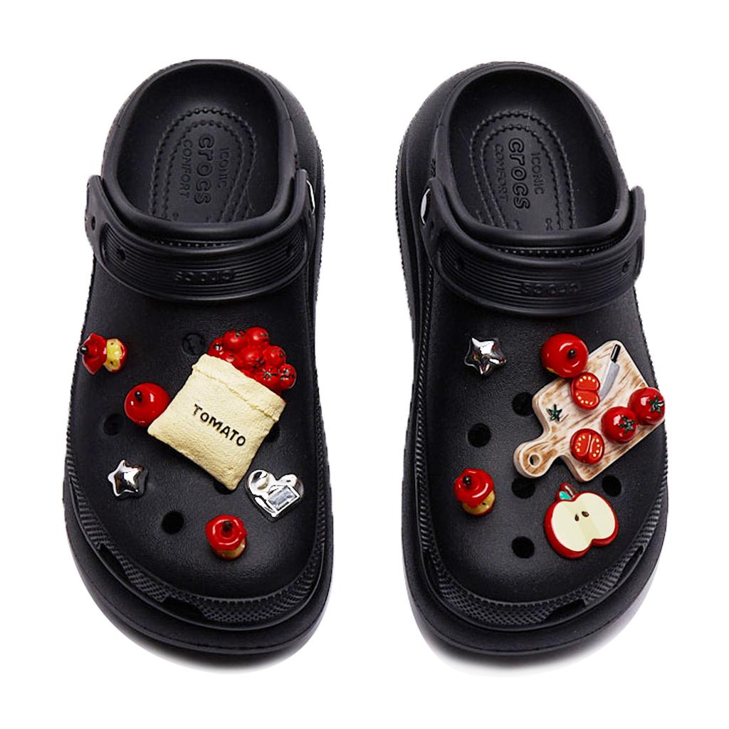 Crocs Crush Clog Bubble Jellyfish Appleland EVA Sweet and Cool Personality Hole Shoes Unisex Black and Red