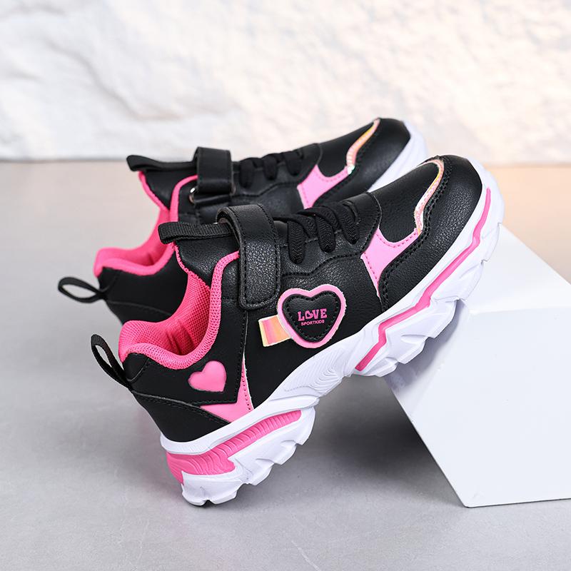 Girls' autumn and winter sports shoes, non slip leather surface, primary school students' spring outdoor shoes,
