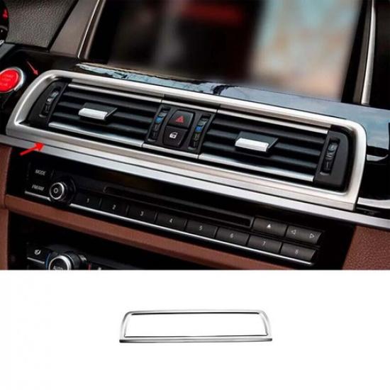 Silver Titanium Central Console Air Outlet Vent Cover 2011-2017 For BMW 5 Series