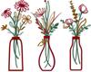 3-Piece Metal Flower Wall Art Set - Rustic Farmhouse Decor: Black Minimalist Flower Wall Decor