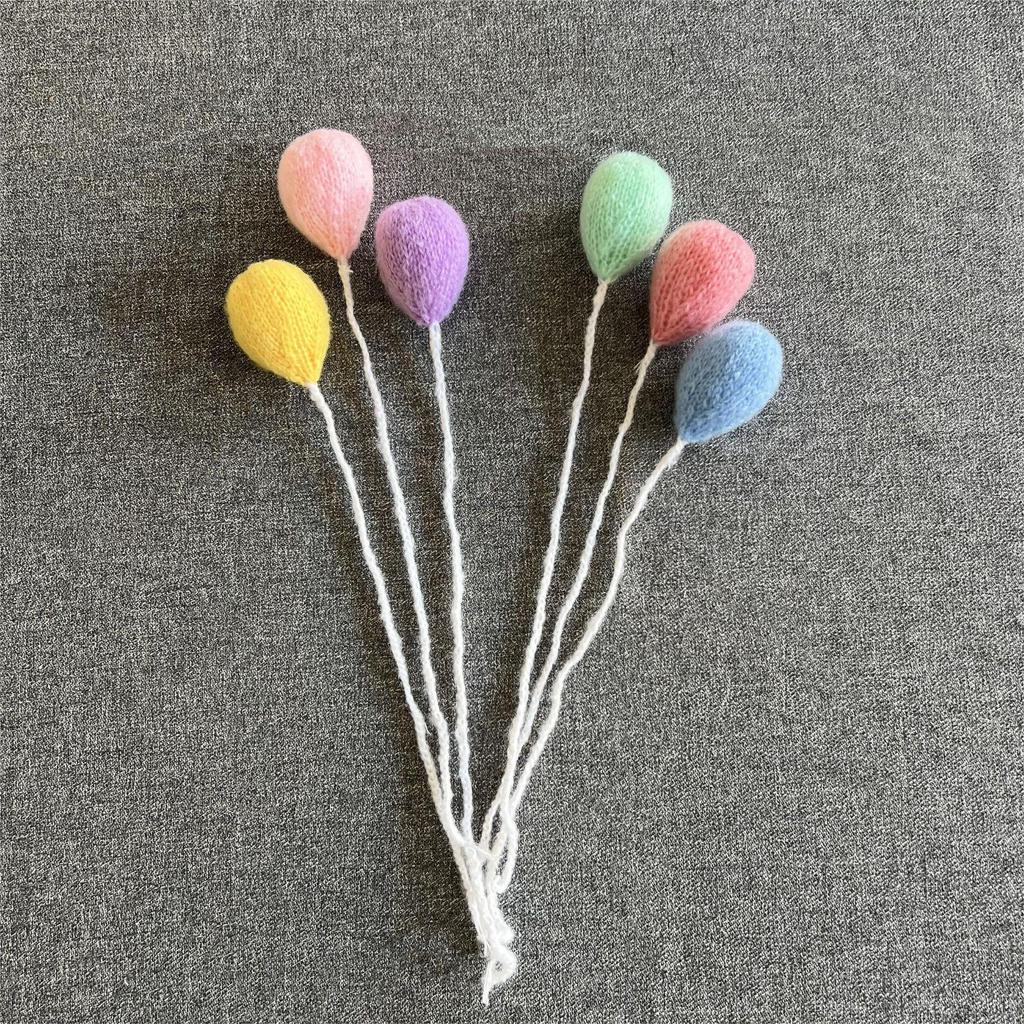 Hand-Knitted Yarn Balloon Props: Colorful Children's Toys & Creative Ornaments