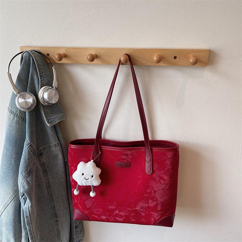 Damentasche mit großer Kapazität, Tote-Bag, Herbst, neue Mode, Kontrastfarben, Nische, schlichte Arbeits-Pendeltasche, Umhängetasche