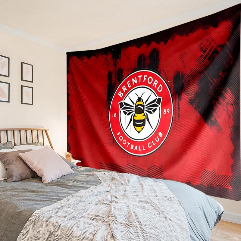 Brentford Football Club Logo Tapestry, Unique Design Tapestry, Wall Decor for Bedroom,Livingroom, Playroom,Heartwarming Fan Holiday Gifts