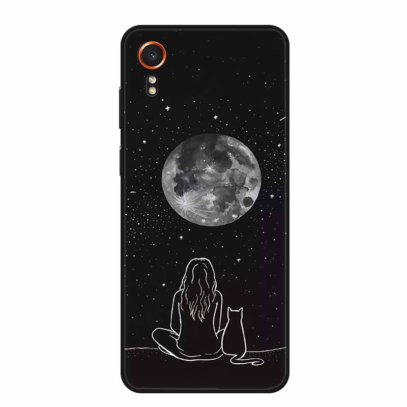 For Samsung Galaxy Xcover 7 Case Fashion Flowers Black Silicone Soft Back Cover For Samsung Galaxy Xcover7 Phone Case Coque Capa