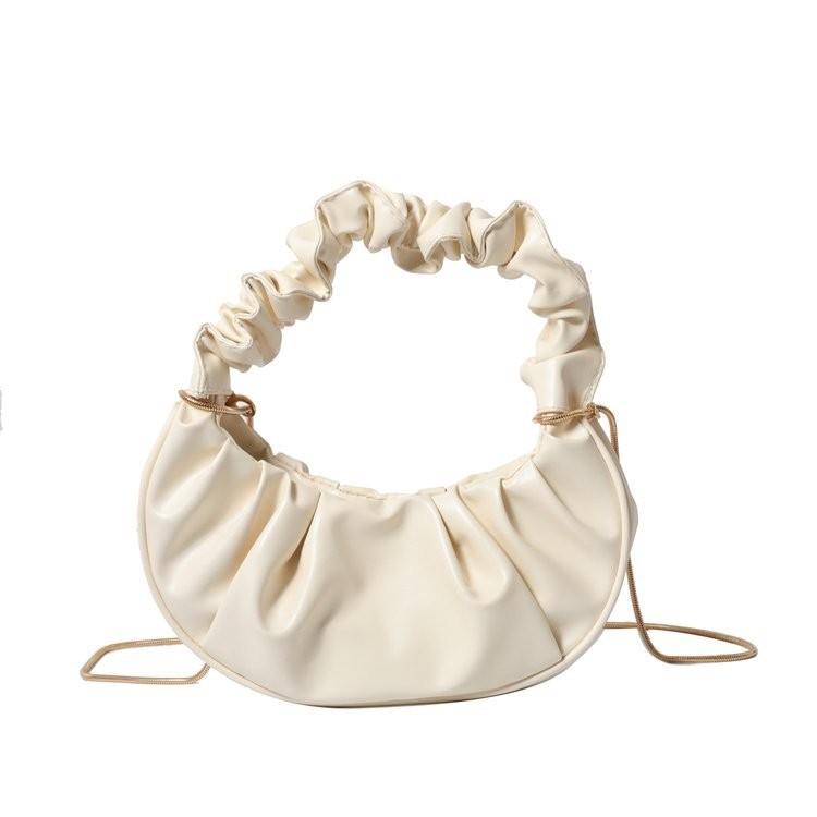 Trendy Gender-neutral Fashion Cloud Bag With Elegant Pleated Texture For Everyday Use