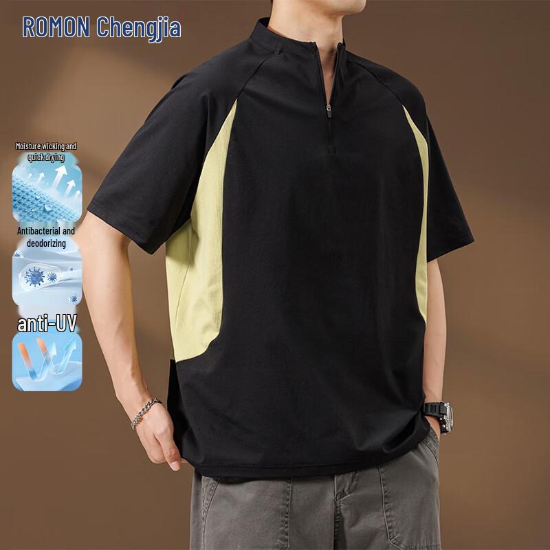 ROMON Men s Moisture-Wicking Quick-Dry Short Sleeve T-Shirt S